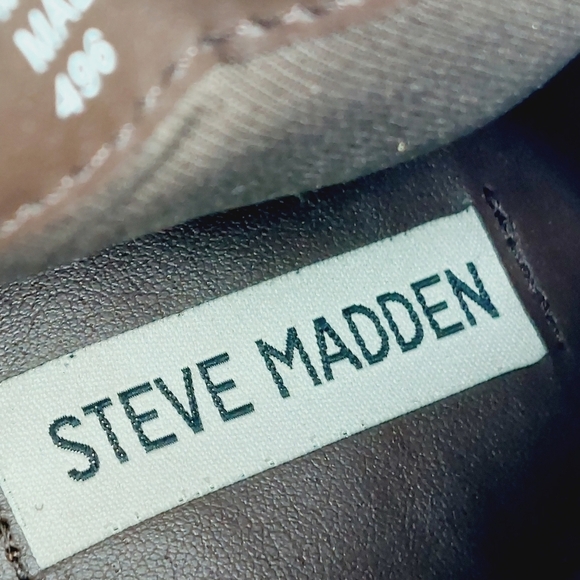 Steve Madden Ohio Ponncho Taupe Tan Suede Fringe Block Heel Ankle Boots F293 - Picture 9 of 13